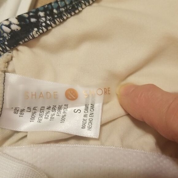 Shade & Shore blue python print one piece swimsuit size Small - Picture 6 of 9